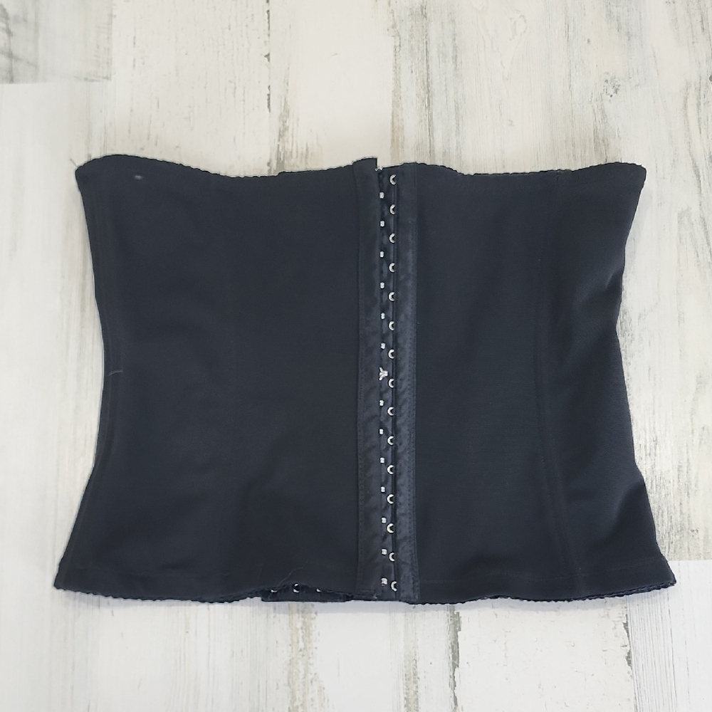 Black Shapewear Waist Trainer with Hook-and-Eye Closures